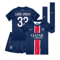 Echipament fotbal Paris Saint-Germain Warren Zaire-Emery #33 Tricou Acasa 2024-25 pentru copii maneca scurta (+ Pantaloni scurti)